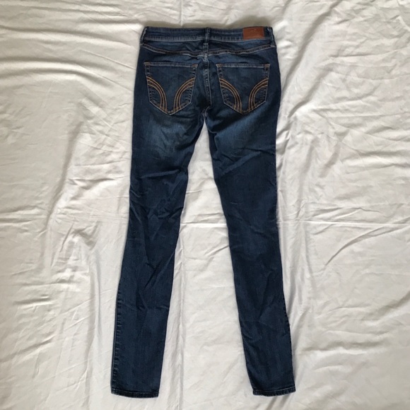 Hollister Mid-Rise Super Skinny Navy Ripped Jeans - Picture 3 of 8